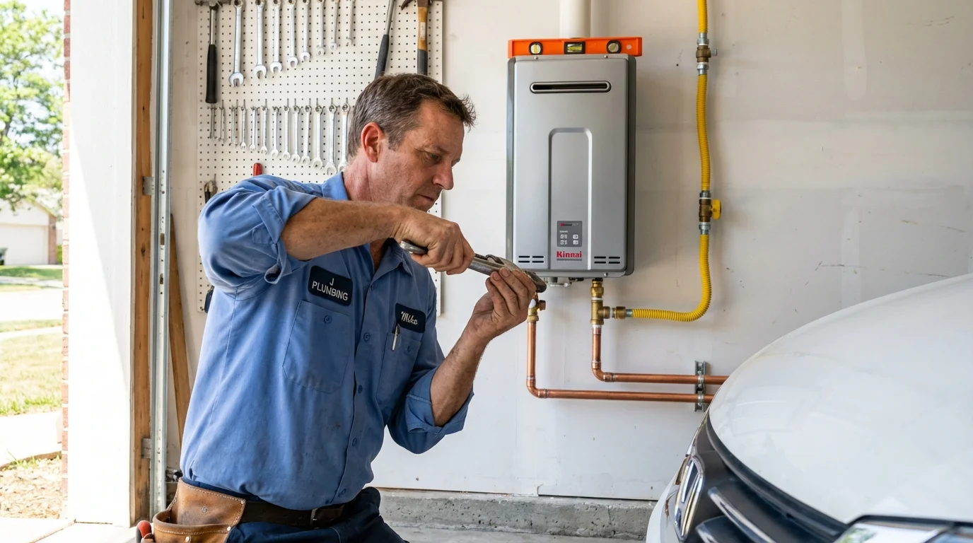 Tankless water heater installation by a Johns Plumbing LLC plumber in Collinsville